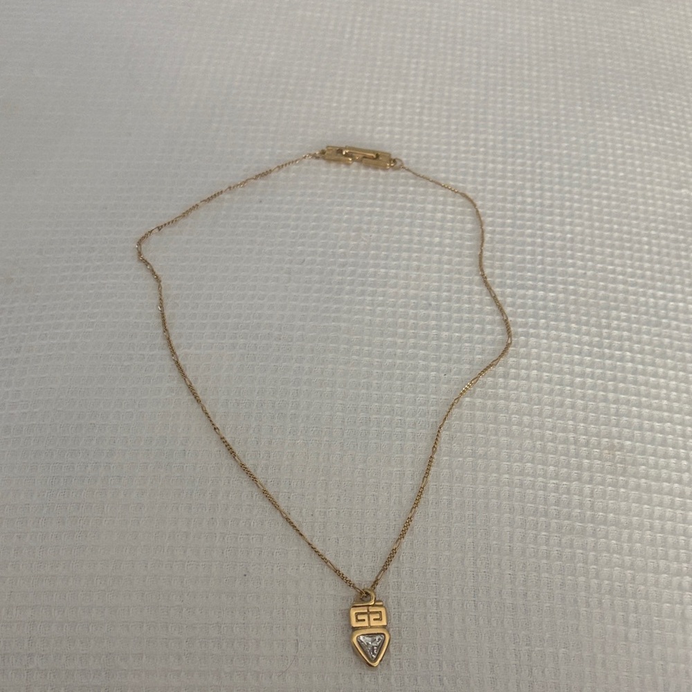 Givenchy Gold Necklace with Crystal Pendant - Picture 3 of 3